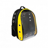 Рюкзак-переноска 21х23х41см Favorite с панорамным видом черно-желтый для животных