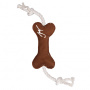 Косточка 33х8см JOY текстильная коричневая игрушка для собак