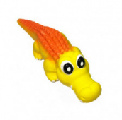 Крокодил15см желтый с пищалкой латексная игрушка для собак