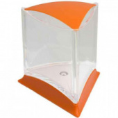 Аквариум треугольный оранжевый для петушка со светодиодной лампой